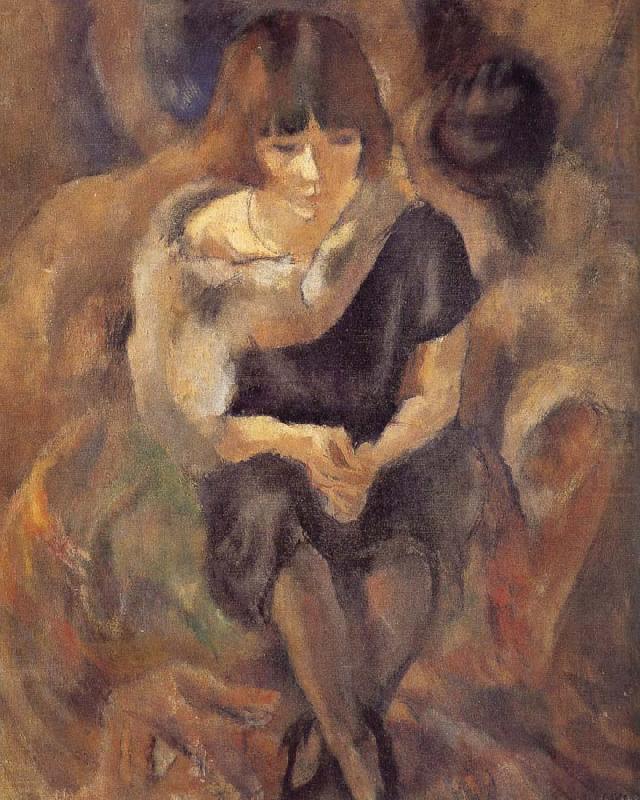 Jules Pascin Lucy wearing fur shawl china oil painting image